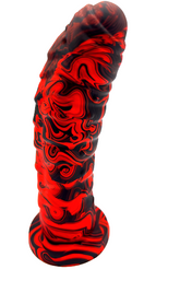 7 INCHES LONG MASHED UP COLOR GLOW IN DARK RIBBED DILDO